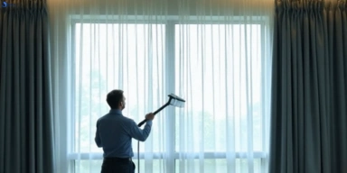 Commercial curtain steam cleaning service nudgee hotels offices
