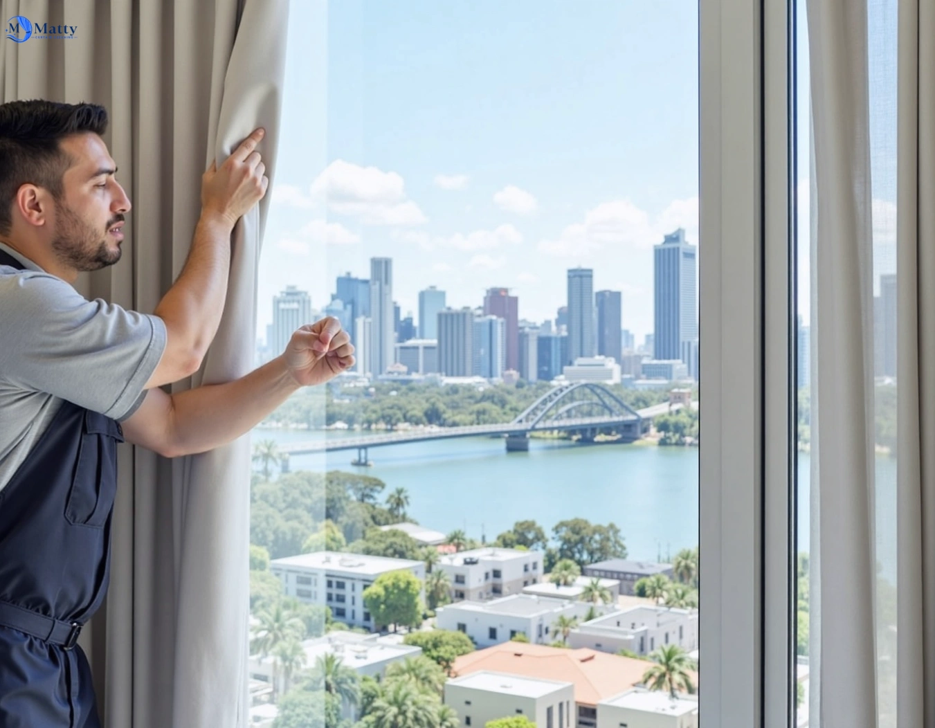 Professional curtain steam cleaning service nudgee QLD by Matty Curtain Cleaning